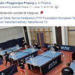Sporti i pingpongut me distancen sociale te integruar